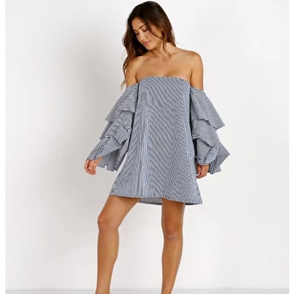 Phi Phi Dress in Navy Soho Stripe Print - Picture 2 of 12